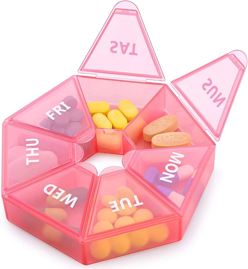 Ugentlig Pill Organizer Stor 7 dages Pill Box Organizer Daglig medicin sag for Vitamin Fish Oil Pills Kosttilskud Gigt Venlig