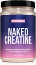 NAKED Creatin - Strawberry Flavored Creatin Monohydrat - Real Strawberry Powder, Ingen tilsætningsstoffer, Muskelvækst, Vegan, Non- GMO, Gluten Free, Soy Free - 45 Servere