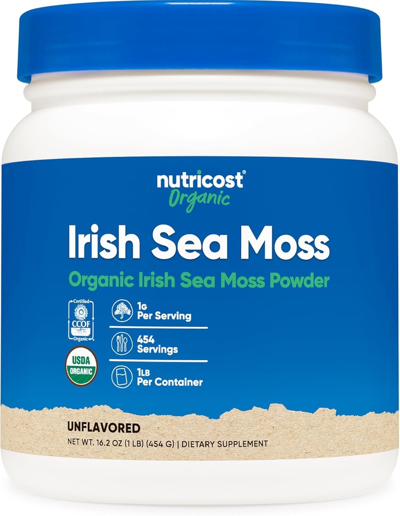Nutricost Organic Irish Moss Powder (1 LB) - Gluten Free, Non- GMO, Vegetarisk Friendly
