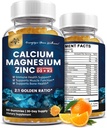 (2 Pack) Calcium Magnesium Zink Gummier med vitamin D3, K2, B12 & B6 til voksne, Sukker fri Magnesium Glycinat med Kalium Sea Moss Supplement, Calcium Citrate for Bone Mood & Sleep Support