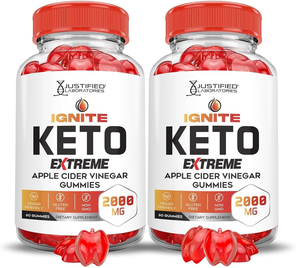 Justified Laboratories (2 Pack Idite Keto ACV Gummies Extreme 2000MG Advanced Idite Keto Gummies Apple Cider Vinciate Formulated with Pomegranate Beet Juice Powder B12 Vegan Non GMO 120 Gummys