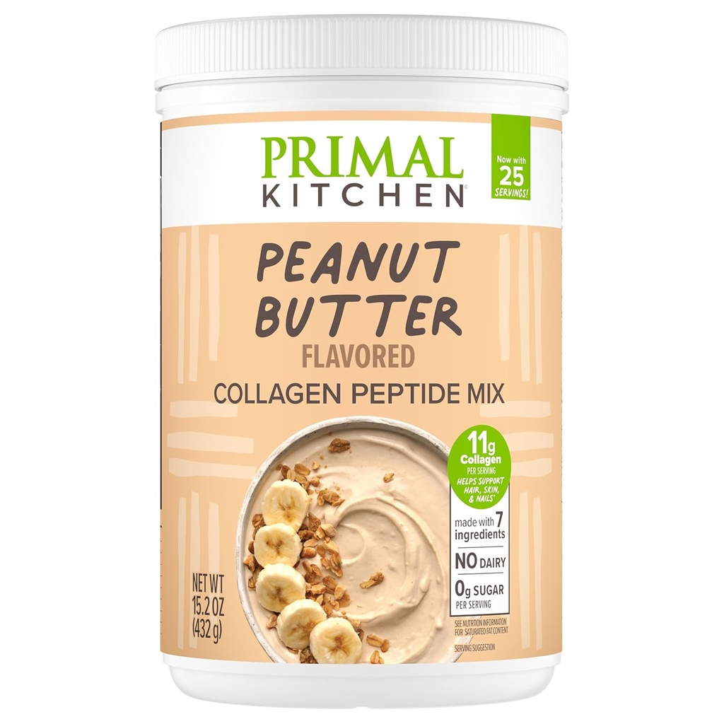 Primært køkken Jordnøddesmør Flavor Collagen Fuel ® Drink Mix, Collagen Peptider, No Dairy, 14.3 Ounces