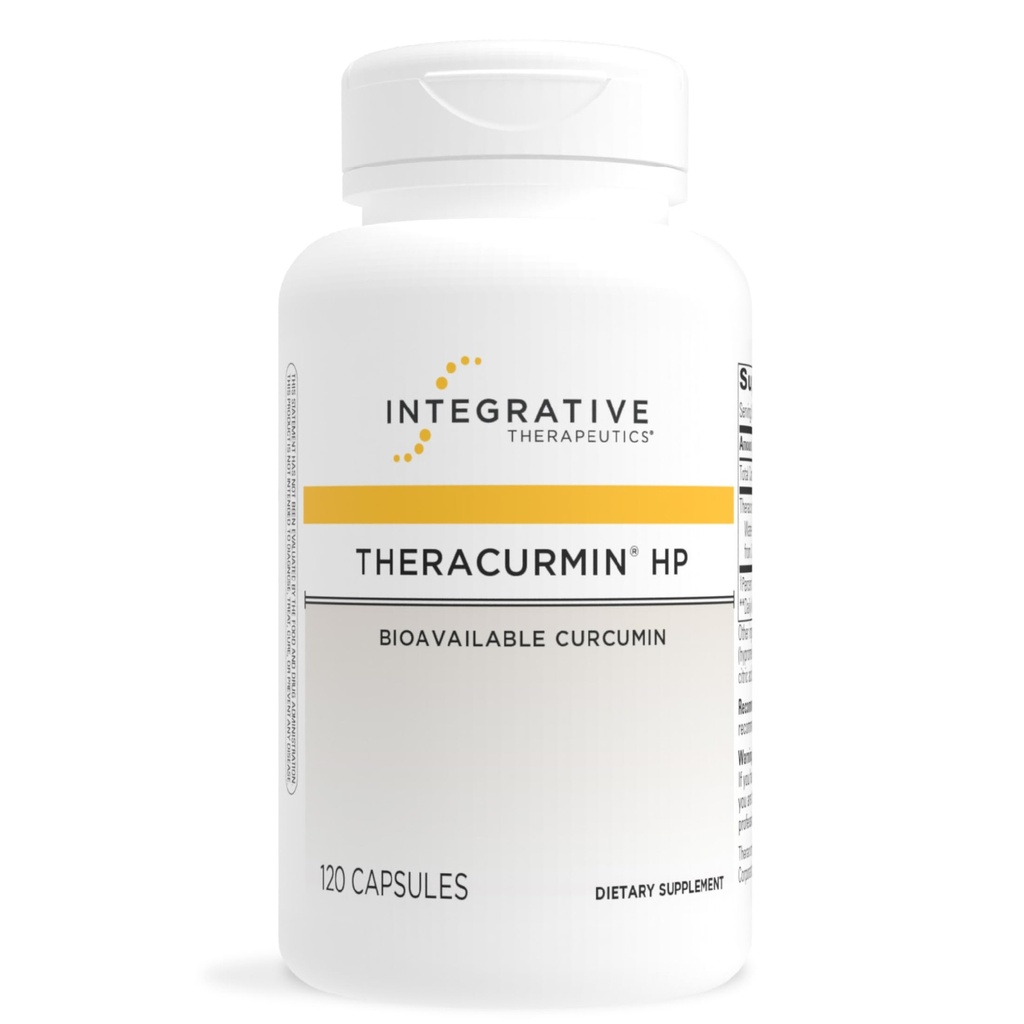 Integrative Therapeutics Theracurmin HP - Gurkemeje supplement til hjerte og fælles sundhedsstøtte * - Muscle Recovery Support * - Non- Soy, Dairy- Free & Gluten- Free - 120 Kapsler (60 Servere)