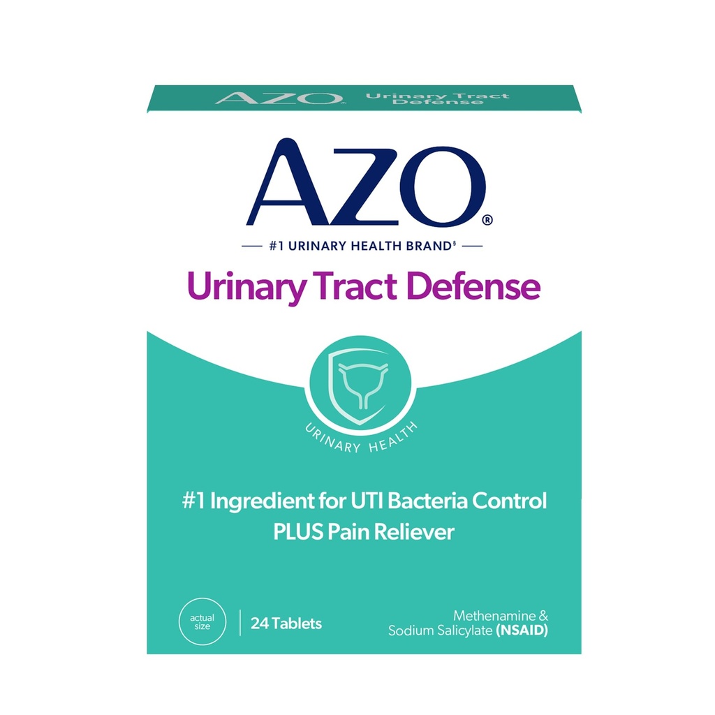 AZO Urinary Tract Defense Antibakteriel Beskyttelse, FSA / HSA Støtteberettiget, Hjælper Kontrol en UTI indtil du kan se en læge, fra Nr. 1 Mest betroede Urinary Health Brand, 24 Greve (Pack of 1)