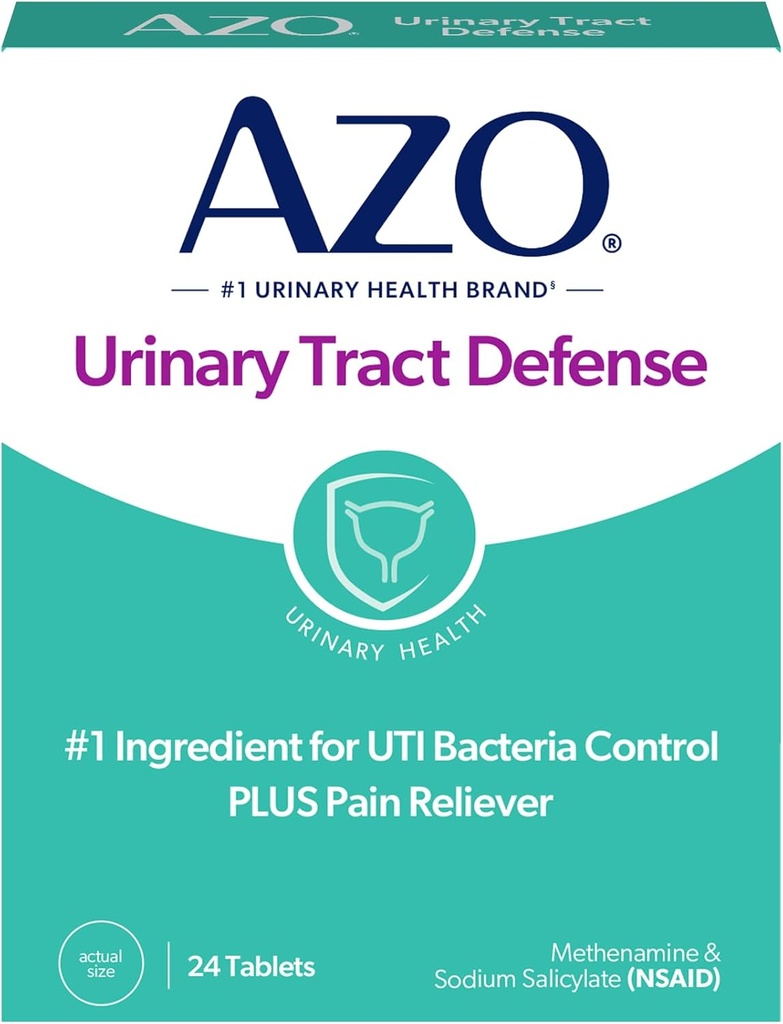 AZO Urinary Tract Defense Antibakteriel Beskyttelse, FSA / HSA Støtteberettiget, Hjælper Kontrol en UTI indtil du kan se en læge, fra Nr. 1 Mest betroede Urinary Health Brand, 24 Greve (Pack of 1)