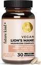 Future Kind Vegan Lions Mane Mushroom Complex - Brain Supplement med Chaga, Maitake, Shiitake, & Reishi, Understøtter hukommelse og fokus (30ct)