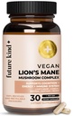 Future Kind Vegan Lions Mane Mushroom Complex - Brain Supplement med Chaga, Maitake, Shiitake, & Reishi, Understøtter hukommelse og fokus (30ct)