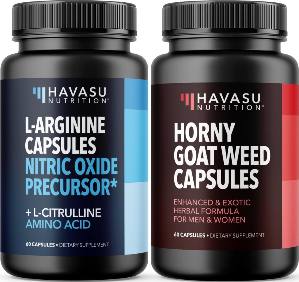 HAVASU NUTRITION Horny Goat Weed Capsules (30 Servings) & L Arginine L Citrulline Supplement (30 Servings)