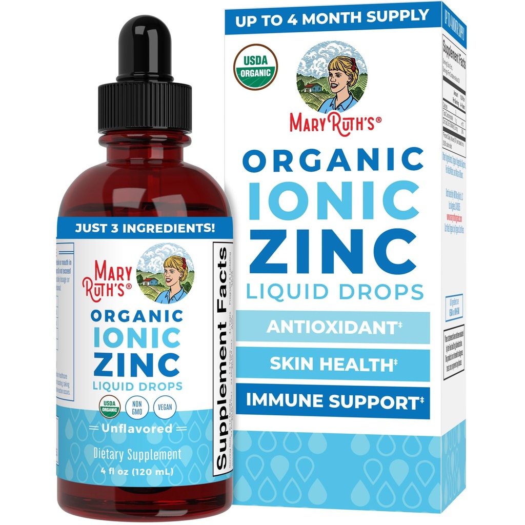 MaryRuth 's Organic Liquid Zink Supplement til børn & voksne; immunforsvar; 124; Hud sundhed; 124; Antioxidant • 124; Cellulær Metabolisme • 124; Zinksulfat • 124; Vegan • 124; Non- GMO • 124; Sukker fri • 124; Gluten fri • 124; 4 oz