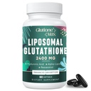 8- 1- Liposomal Glutathion 2400 MG, High Absorption Antioxidant Formel - med Hyaluronsyre, Alpha- Lipoinsyre, Resveratrol - Hud, Lever Detox & immunsystem, 60 Softgels