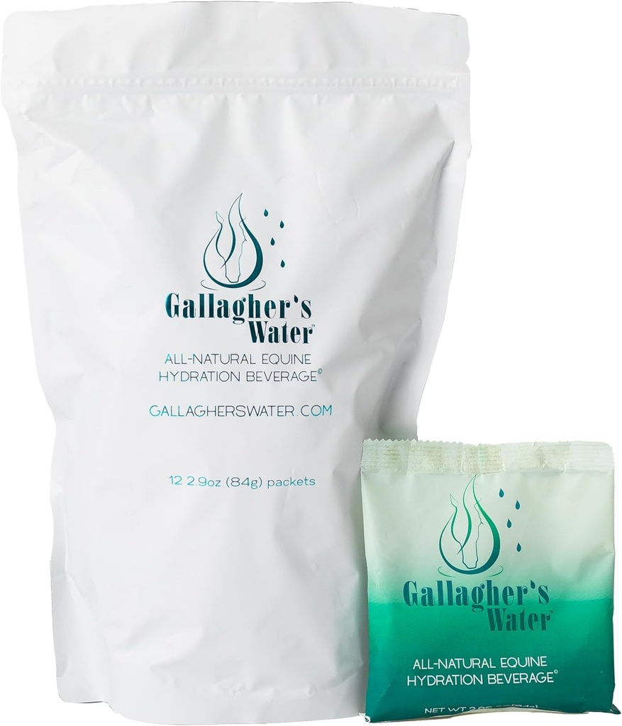 Gallaghers vand 12 Pack All- Natural Equine Hydration Treat - Enhancement Powder Mix Horse Drink Treat at at hjælpe med at opmuntre til at drikke vand - Lavet med alle naturlige ingredienser, FEI Compliant