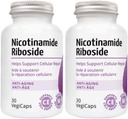 Nicotinamid Riboside - 300mg Nicotinamid Riboside (NR) per servering, 400mg Coenzym Q10 Ubiquinon, 30 VegiCaps per flaske (60 Caps - pakning med 2)