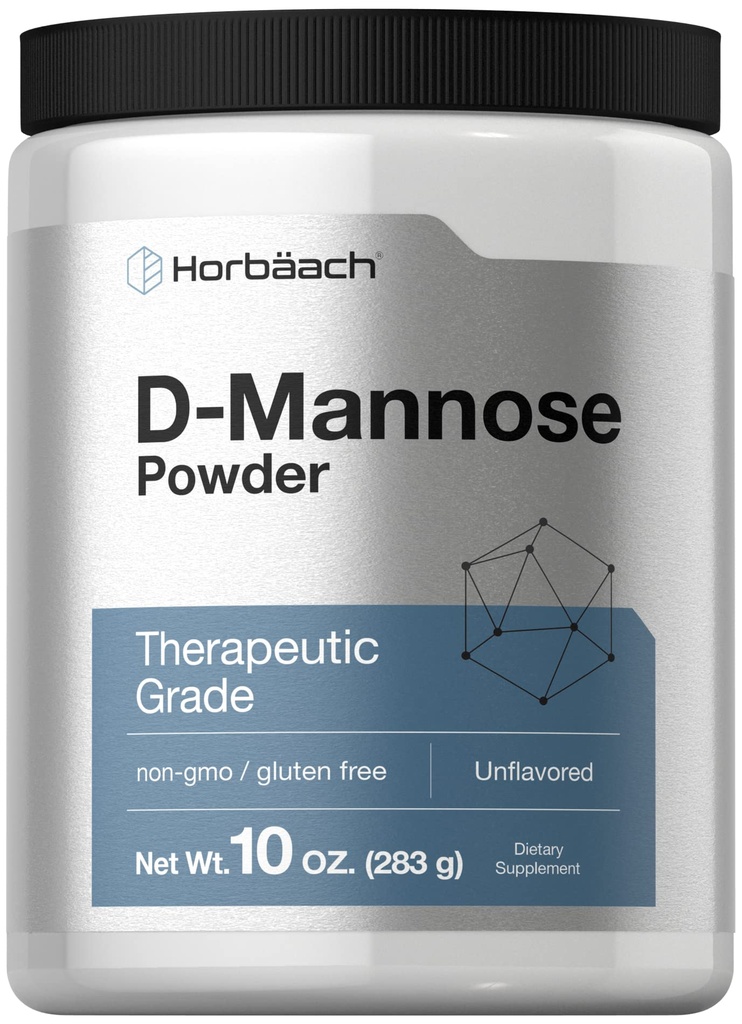 Horbaach D- Mannose Powder D124; 10 Oz D124; Supplement til Kvinder og Mænd D124; Unflavored D124; Vegetar, Non- GMO, og Gluten Free