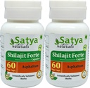 Shilajit Forte Capsules 500 mg. 60 Veg. Capsule Measures 124; Shilajit (Asphaltum) Extract Capsules for Men and Women Measures 124; Ayurvedic Herbal Supplement / Remedies Measures 124; 10: 1 Forte (2 flasker med 60 Kapsler)