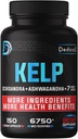 Sea Kelp Supplement 6750mg Ækvivalent - 5 måneder 10 Herbal Complex Kombineret Schisandra, Ashwagandha, gurkemeje, Ginseng, Rhodiola & mere - Support Body, hud, hjerte og immunsystem - 150 tællinger