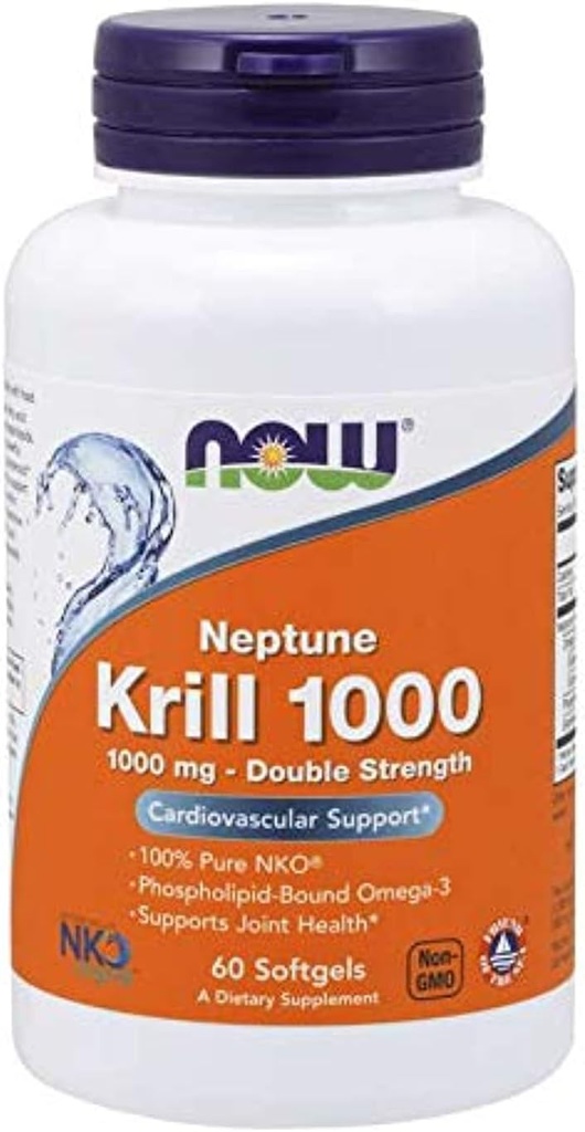 Nu fødevarer Neptun Krill 1000 Fish Oil 1000 Milligram, 60 Softgels (2 Pack)