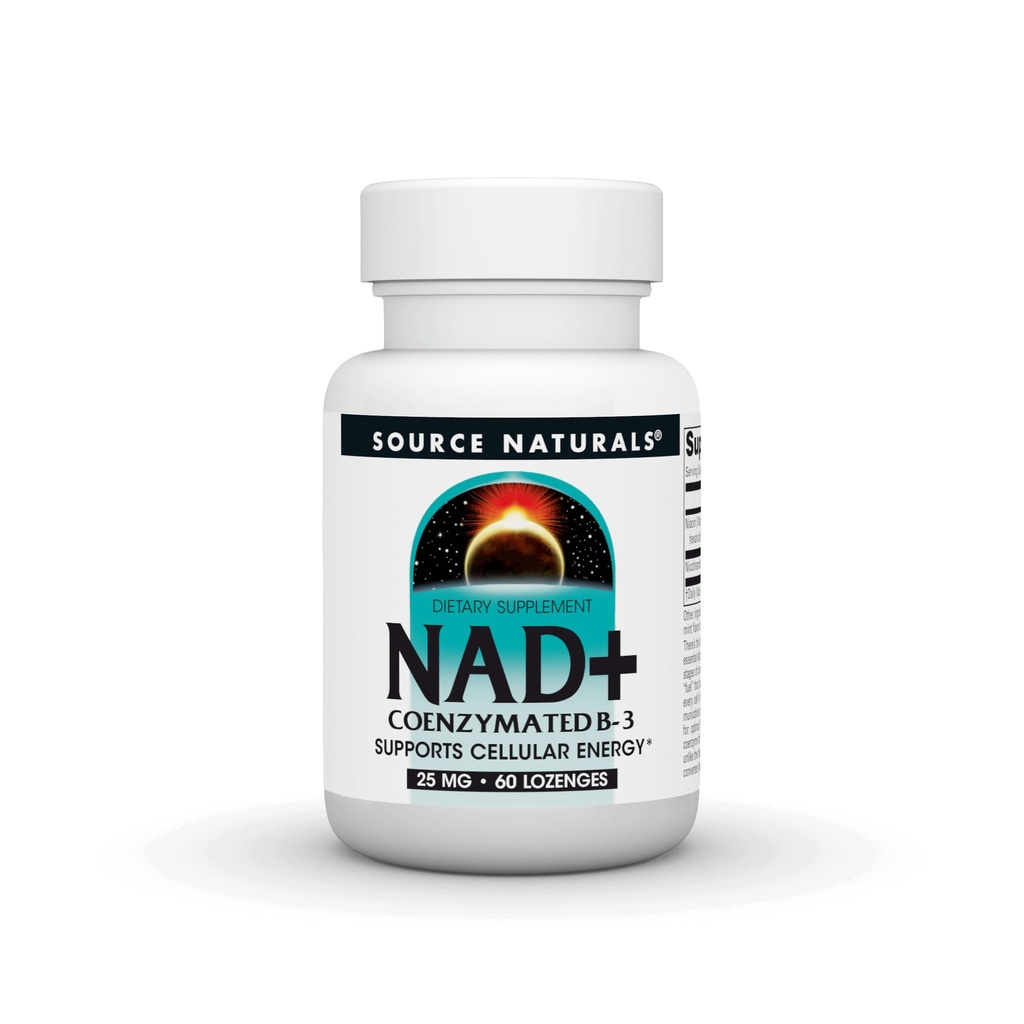 Source Naturals NAD +, Coenzym B-3, Understøtter cellulær energi *, 25 mg - 60 Lozenges