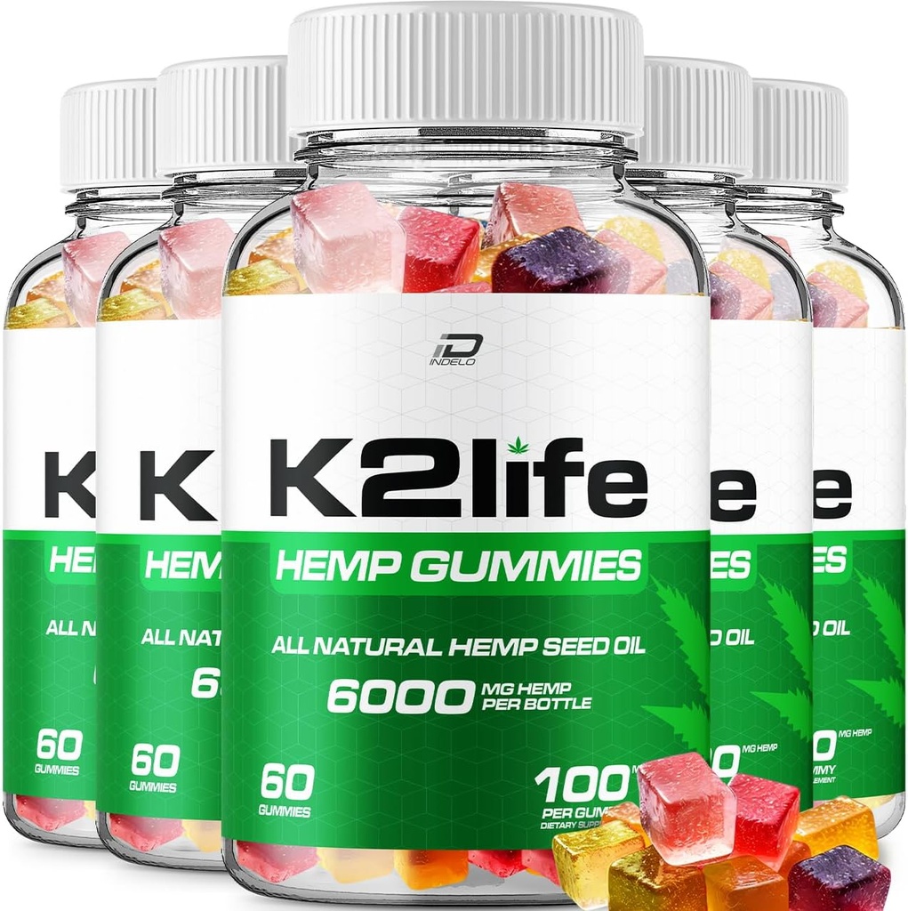 K2Life Hamp Gummies - med Hamp Seed Extract K2 Life Hamp Gummies Tinnitus Herbal Support, Sundhed og Wellness Support, All Natural K2Life Hamp Gummies Advanced Formel (5 Pack - 300 Gummies)