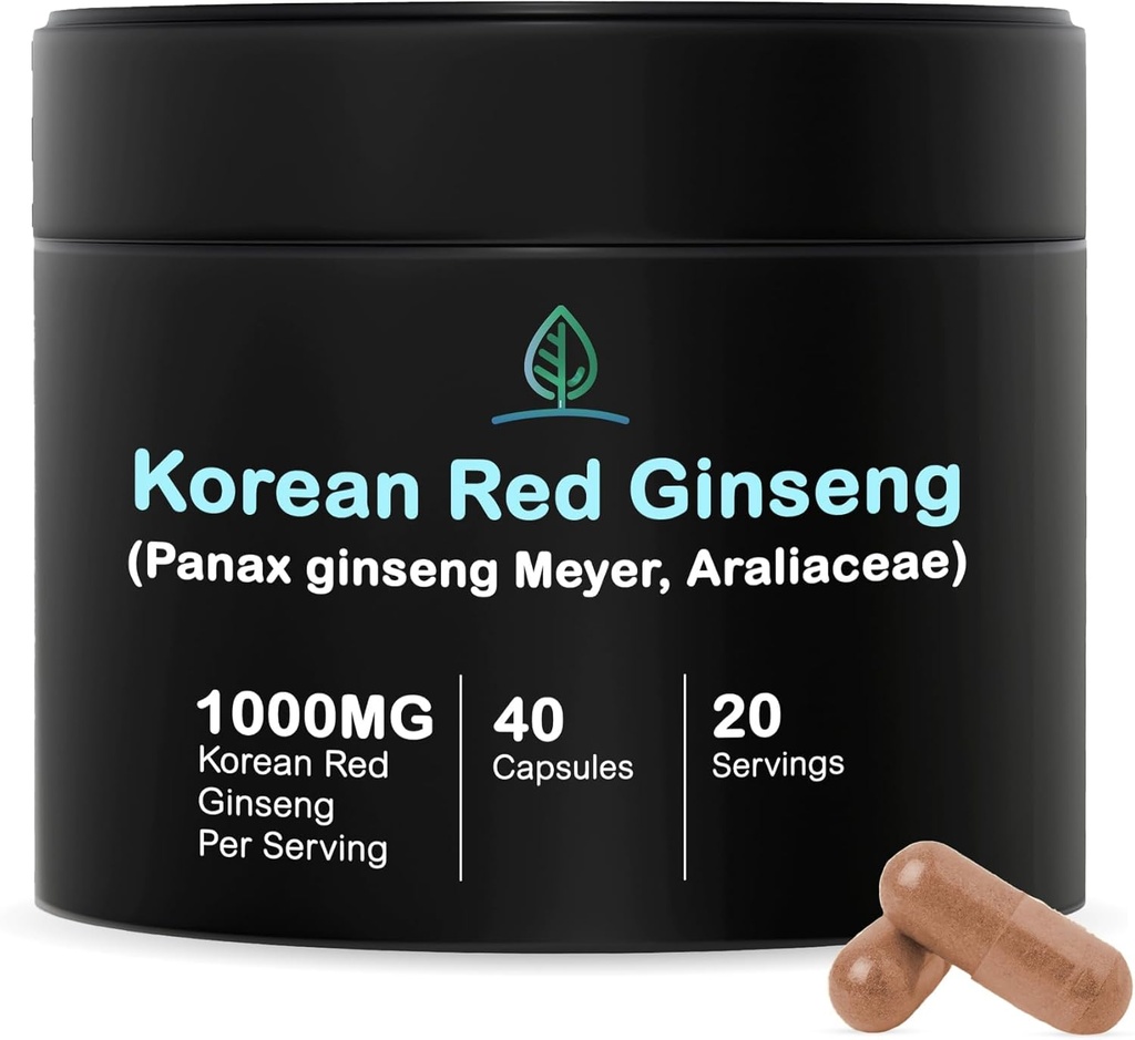 Holistisk Bin Koreansk Rød Ginseng Kapsler Pure Panax Ginseng Supplement124; Vegan, Gluten Free, Ikke GMO, Ingen Fillers