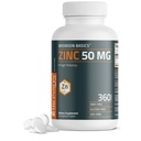 Bronson Zink 50 MG høj potens understøtter immunforsvar, antioxidant & hudsundhed - non-GMO, 360 vegetariske tabletter
