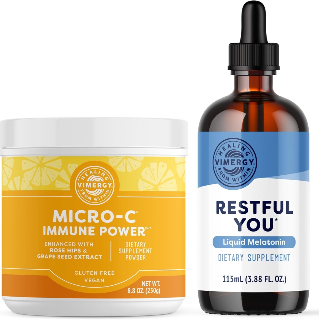Vimelære Micro C immuneffekt (250 g) og Resiful You * Flydende Melatonin (115 ml) - Bundle