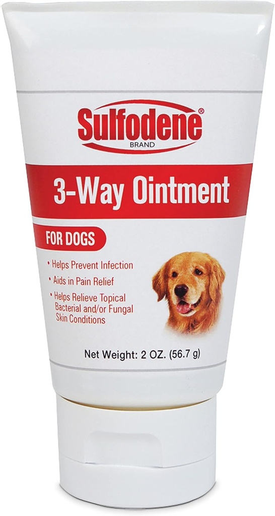 Sulfodene Hundeskade Care 3-Way Salve, Relieves Pain & Prevents Infektion For Hund Cuts, Scrapes, Bides og Skader, 2 Ounce