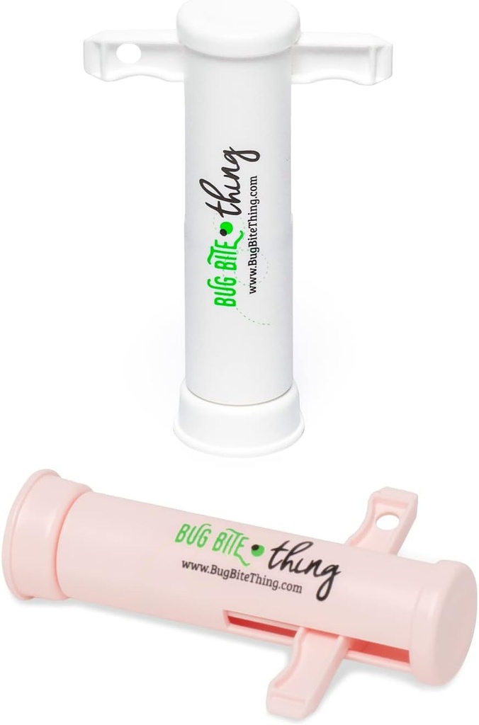 Bug Bite Thing Suction Tool, Poison Remover - Bug Bites and Bee/Wasp Stings, Natural Insect Bite Relief, 2-Pack, 1 White/1 Pink