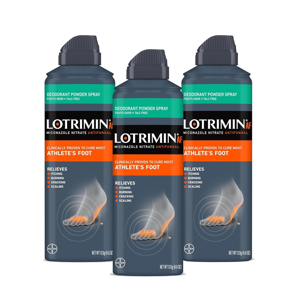 Lotrimin Medicin Deodorant Powder Spray med Miconazol Nitrat 2%, 4, 6 oz (pakning med 3)