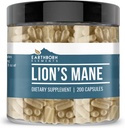 Earthborn Elements Lion’s Mane 200 Capsules, Pure & Undiluted, No Additives