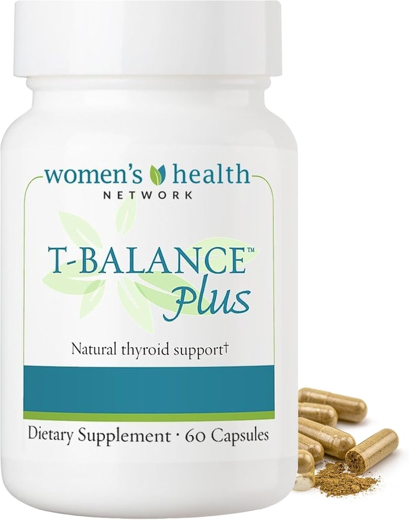 T-Balance Plus: Naturlig thyreoideastøtte til kvinder og mænd med underaktiv thyreoidea - Thyreoidea tillæg med jod, Selen, Ashwagandha & 5 planteekstrakter - 60 kapsler (30 dages forsyning)