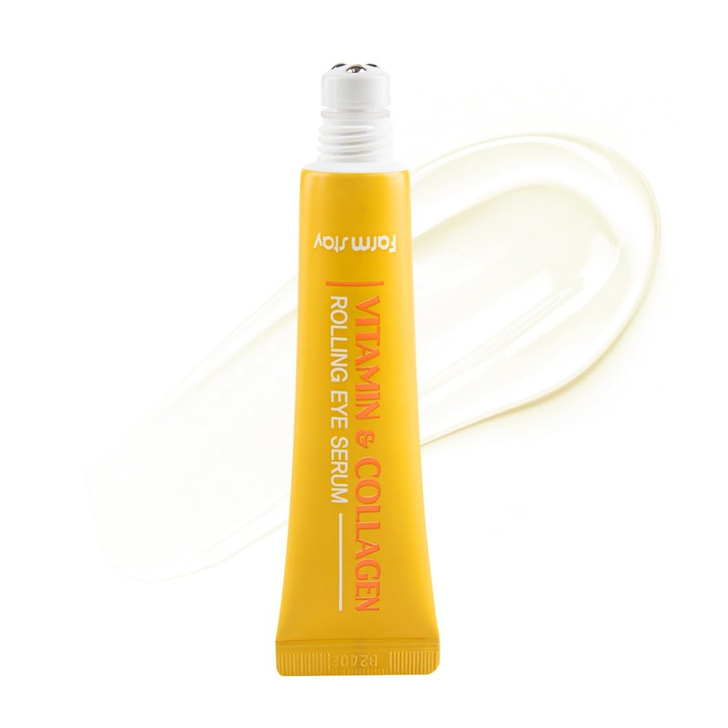 FARMSTAY Vitamin & Collagen Roll- on Eye Serum - Hydrating & Firming Eye Care, Reducerer Puffiness, mørke cirkler & fine linjer - Easy- to- Anvend Rollerball Design, 0,84 fl. oz.