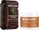 Amla Green Organic Ground Superfood Coffee and Amla Powder Superfood Supplement med Græskar Spice, 20x Ultra Koncentreret Amla