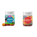 OLLY Kids Chillax, Magnesium Gummies Plus L- Theanine, Lemon Balm & Kids Immunity Gummy, Immunity Support, Wellmune, Elderberry, C-vitamin, Zink, Chewable Supplement, Cherry - 50 Greve