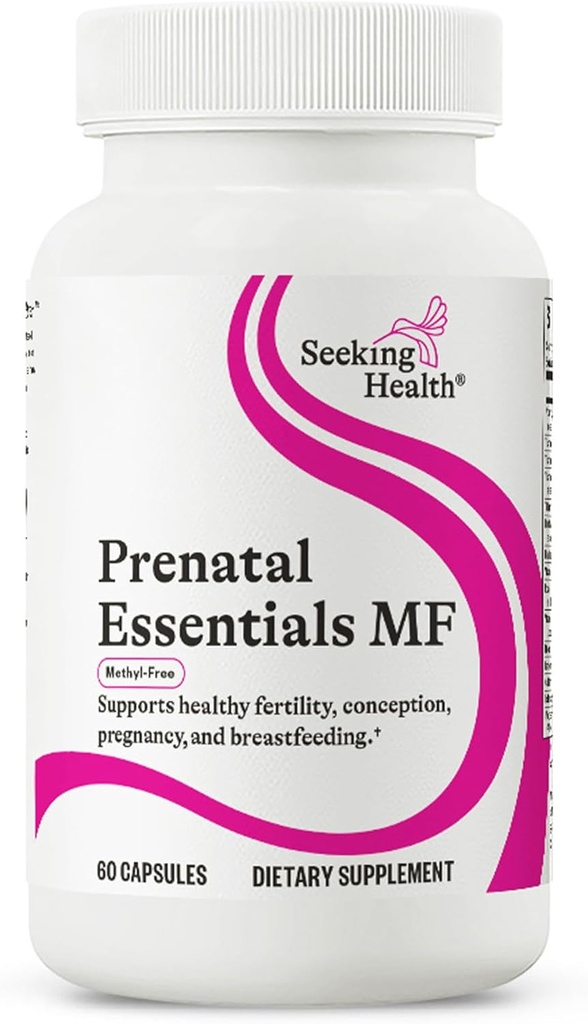 Seeking Health Prenatal Essentials MF - Brain Development & Methylation Support - Methyl-Free Vegetarian Capsules with Selenium, Vitamin B6, Zinc & Vitamin B12-60 Capsules