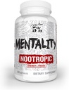 5% Nutrition Rich Piana Mentality Nootropic Blend | Brain Booster Supplement for Performance, Memory, Mental Clarity | Ginseng, Ginkgo, L-Theanine, Choline, Huperzine, 60 Capsules (30 Day Supply)