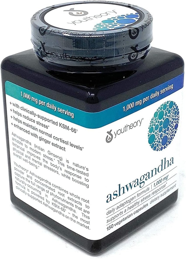 Økologisk KSM- 66 Ashwagandha Vegetarisk Kosttilskud 150 Kapsler, 1000 mg per daglig servering, Hjælp Support A Sund Stress Response