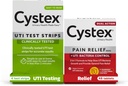 Cystex Urinvejsinfektion (UTI) Test Strips + Pain Relief: 4 Test Strips & 48 Capsules Pain Relief Medicine