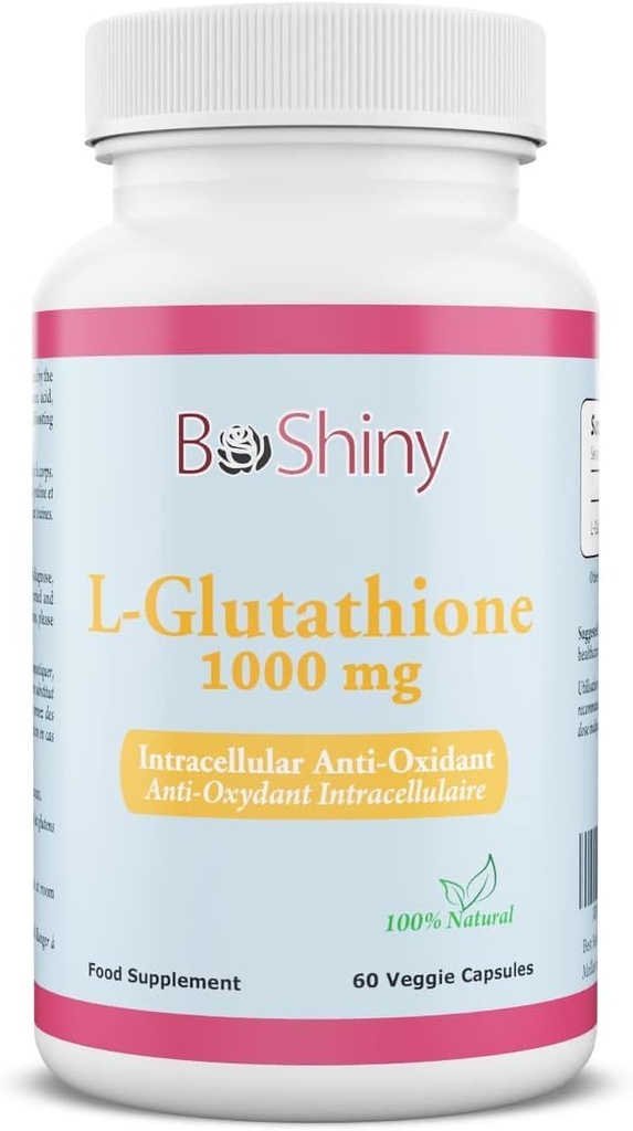 L Glutathion Hud Lightening Brightening Pills 1000 mg Antioxidant Anti Aging til at understøtte leversundhed & Detox Hjælp immunforsvar & hjernefunktion Reducere gratis radikal skade Vegan 60 kapsler