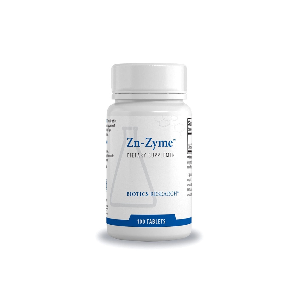 Biotics Research Zn- Zyme - 15 mg zink, Understøtter immunsystemet, Optimal cellulær funktion, fordøjelsesbesvær, vævshelbredskasse 100 Tab
