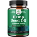 Høj Absorption Hamp Oliekapsler - Vegan Omega 3 6 9 Supplement med essentielle fede syrer til fælles støtte Afslappende kød og hud sundhed - Halal non-GMO 1000mg per Serving Hamp Seed Oliekapsler