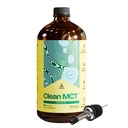 LevelUp Clean MCT Olie - 100% Cap C8 for energi, fokus, Gut Sundhed, Brain Superfuel - Keto supplement til ketogen kaffe og ketoner - Non-GMO (32 oz glasflaske)