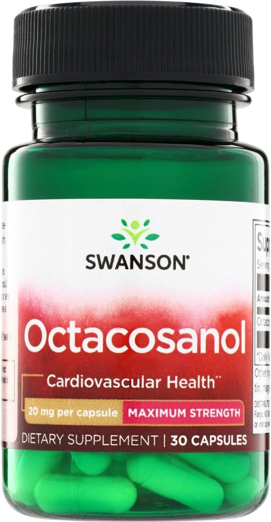 Swanson Maximum - Strength Octacosanol 20 Milligram 30 Kapsler