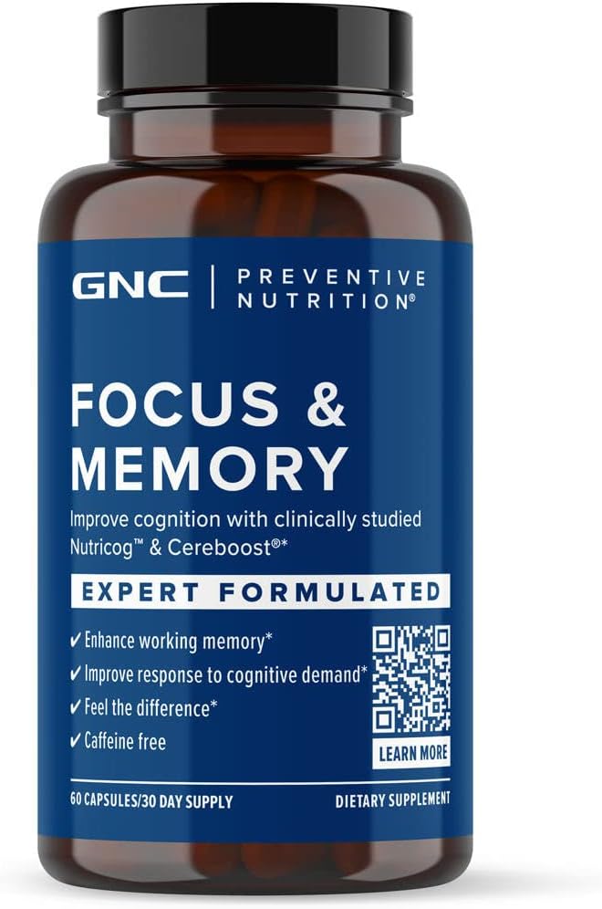 GNC Preventive Nutrition Focus and Memory - 60 Capsules | 30 Servings