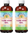 Lily of the Desert Aloe Vera Gel - Indre Fillet Thicker Consistency Aloe Vera Drikke med naturlige vitaminer, fordøjelige enzymer til Gut Health, Mave Relief, Wellness, glødende hud, 32 Oz (Pack of 2)