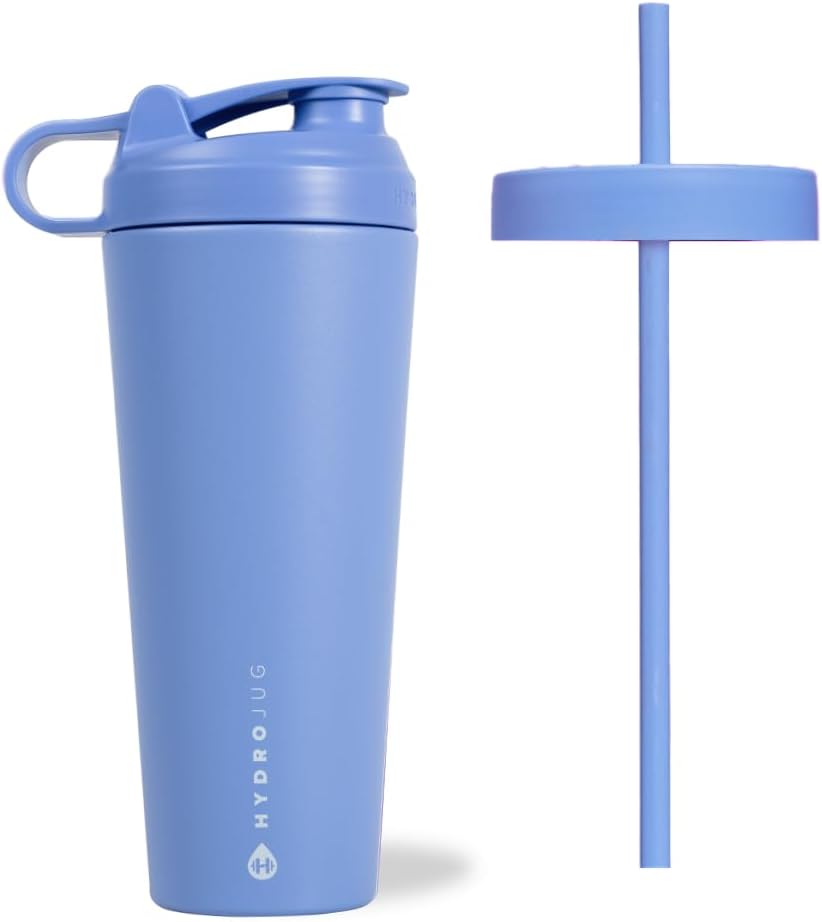 HydroJug Stainless Steel Shaker Cup 24oz - Perfect For Protein Shakes, Pre-Workout Drinks, Iced Coffee - Easy Blending, Vacuum Insulated, Cup Holder Compatible, BPA Free - Keeps Temp For Hours