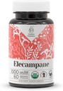 Elecampane USDA Organic 60 Kapsler Note 124; High- potency Natural Supplement Note 124; Certified Organic Vegetary Capsules and Organic Elecampane (Inula Helenium) Tørret rod (60 Kapsler)