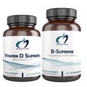 Design for Health Vitamin D Supreme + B- Supreme Essentials Duo - 5000 IE D3 + vitamin K, Active B Complex (2 produktsæt)