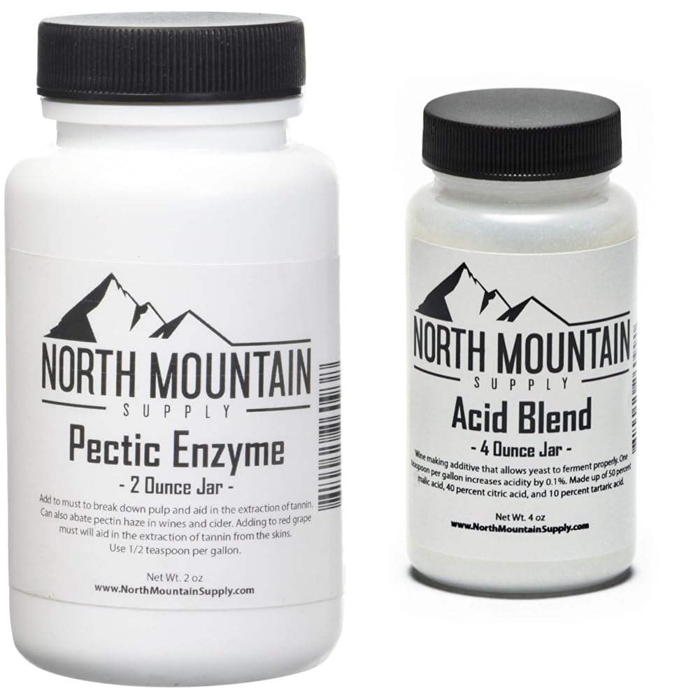 North Mountain Supply Pectic Enzyme 2 Ounce Jar and AB- 4oz Food Grade Acid Blend Bundle