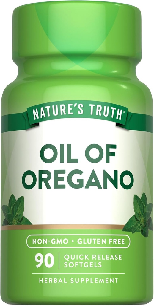 Nature 's Truth Oregano Oil Softgels against 124; 90 Pills against 124; Indeholder Carvacrol against 124; Non- GMO & Gluten Free Supplement