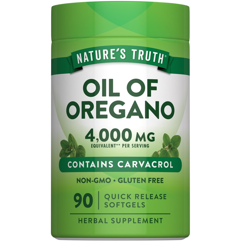 Nature 's Truth Oregano Oil Softgels against 124; 90 Pills against 124; Indeholder Carvacrol against 124; Non- GMO & Gluten Free Supplement